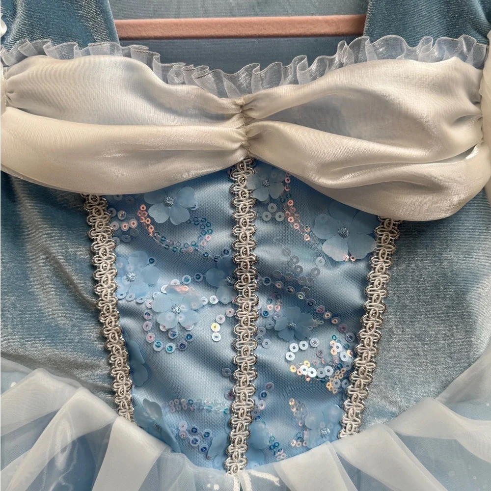 NWOT CUSTOM MADE Disney Cinderella Toddler Girl 6 Princess Dress Up Dress Gloves
